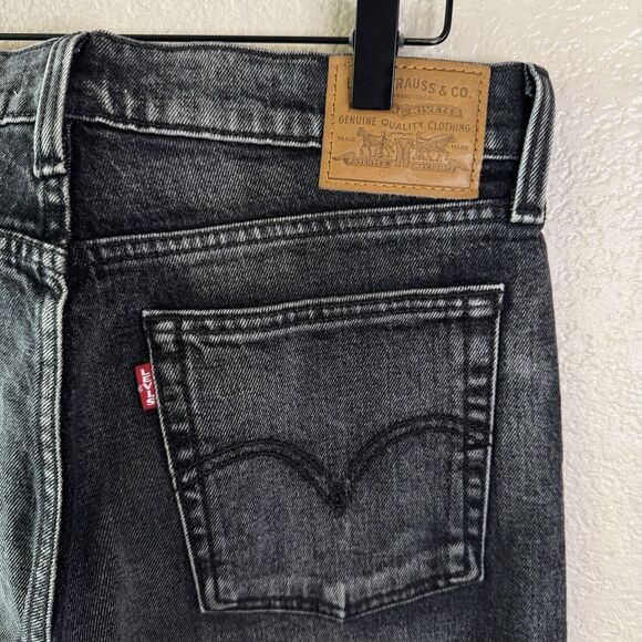 NWT Levi’s Premium Wedgie Icon Jeans Womens 29 High Rise Tapered Leg Black Denim - Picture 7 of 14